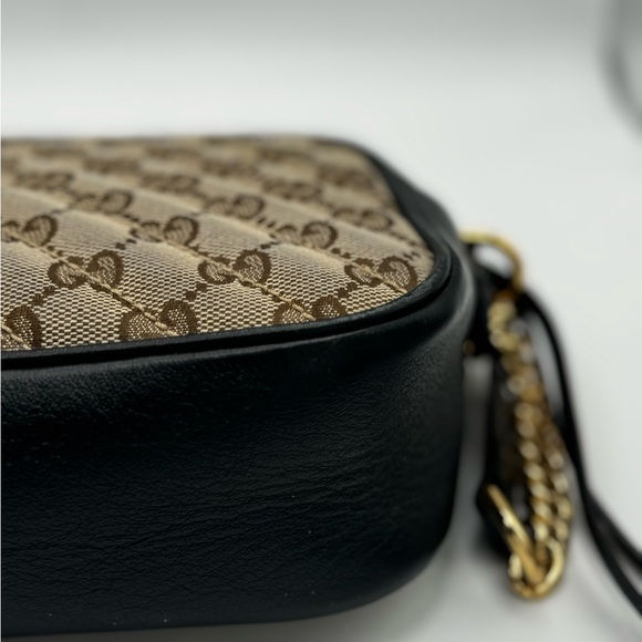 Gucci Monogram Matelasse Diagonal Small GG Marmont Chain Shoulder Bag Beige - Picture 7 of 16